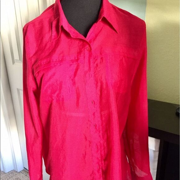 Red blouse by Coldwater Creek in large - Picture 1 of 2